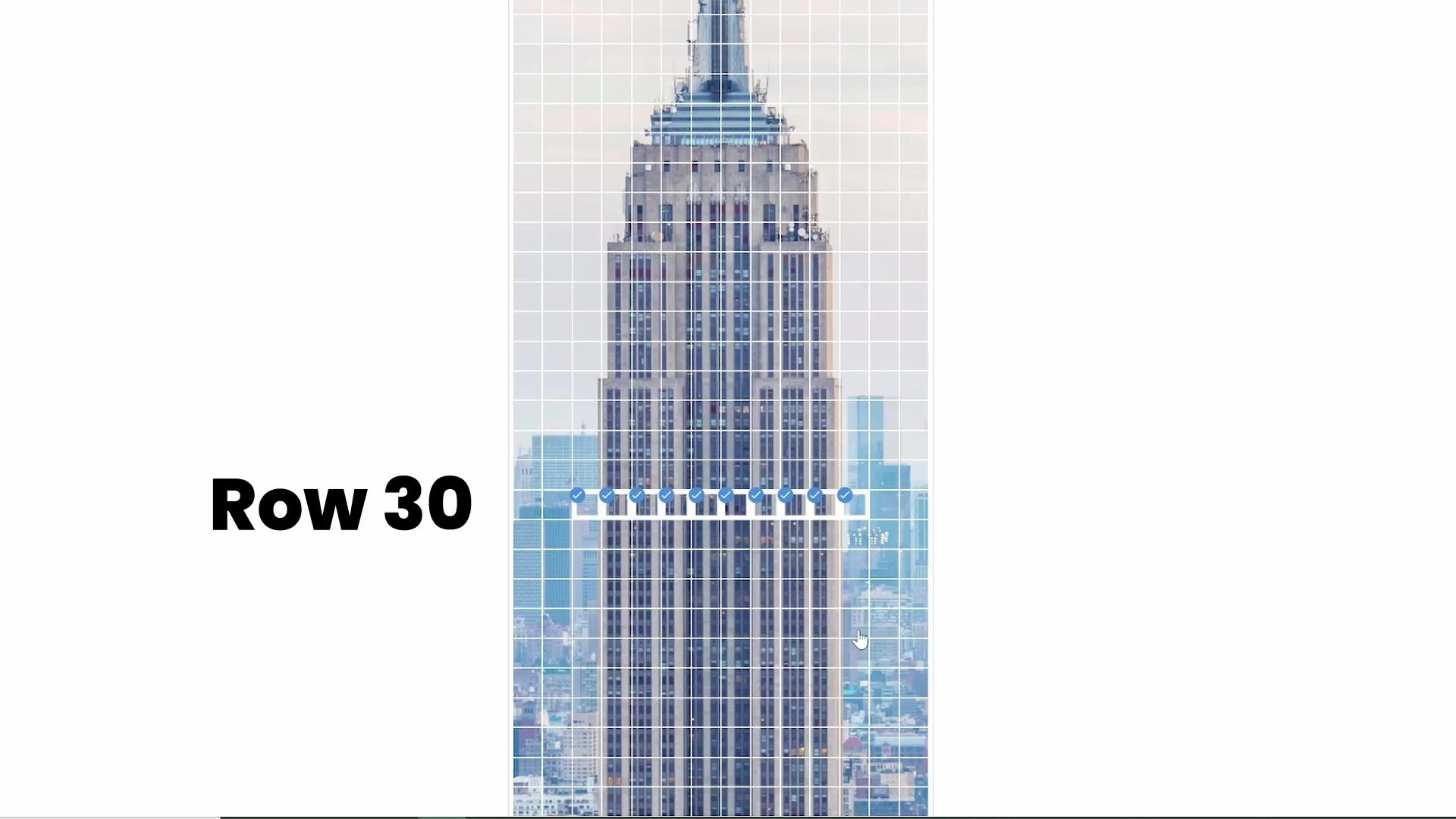 Level 46 solution with 30th row highlighted