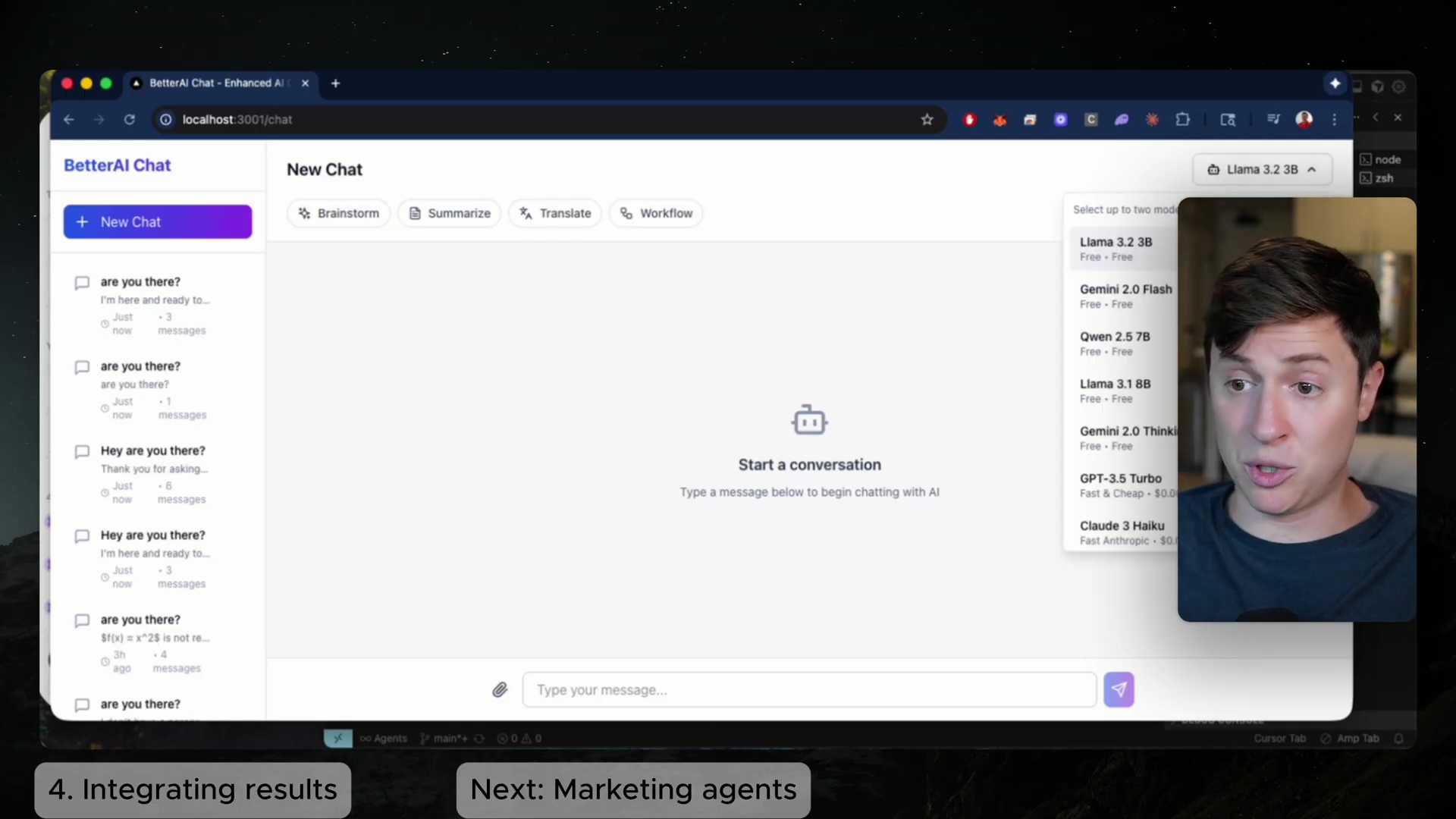 BetterAI Chat interface with multiple AI models