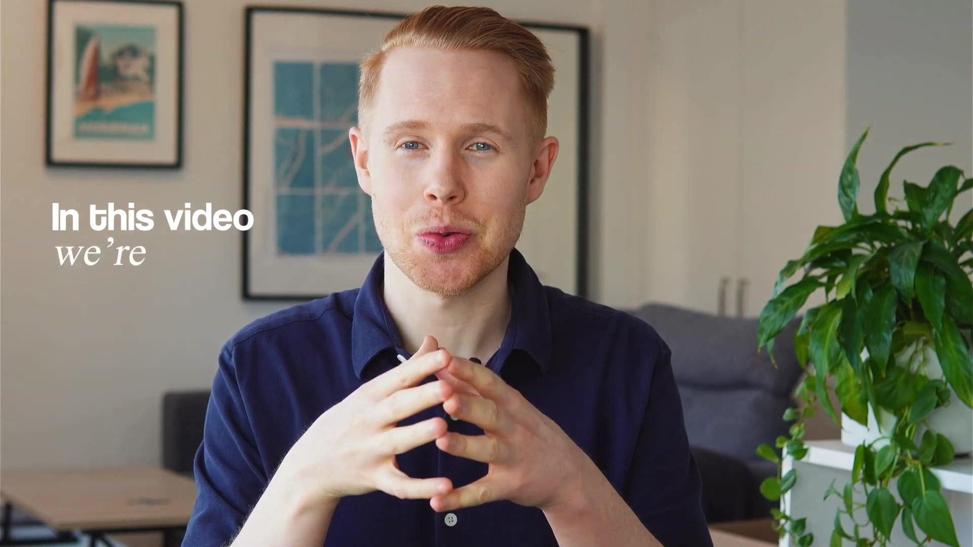 Man speaking to camera with blurred background