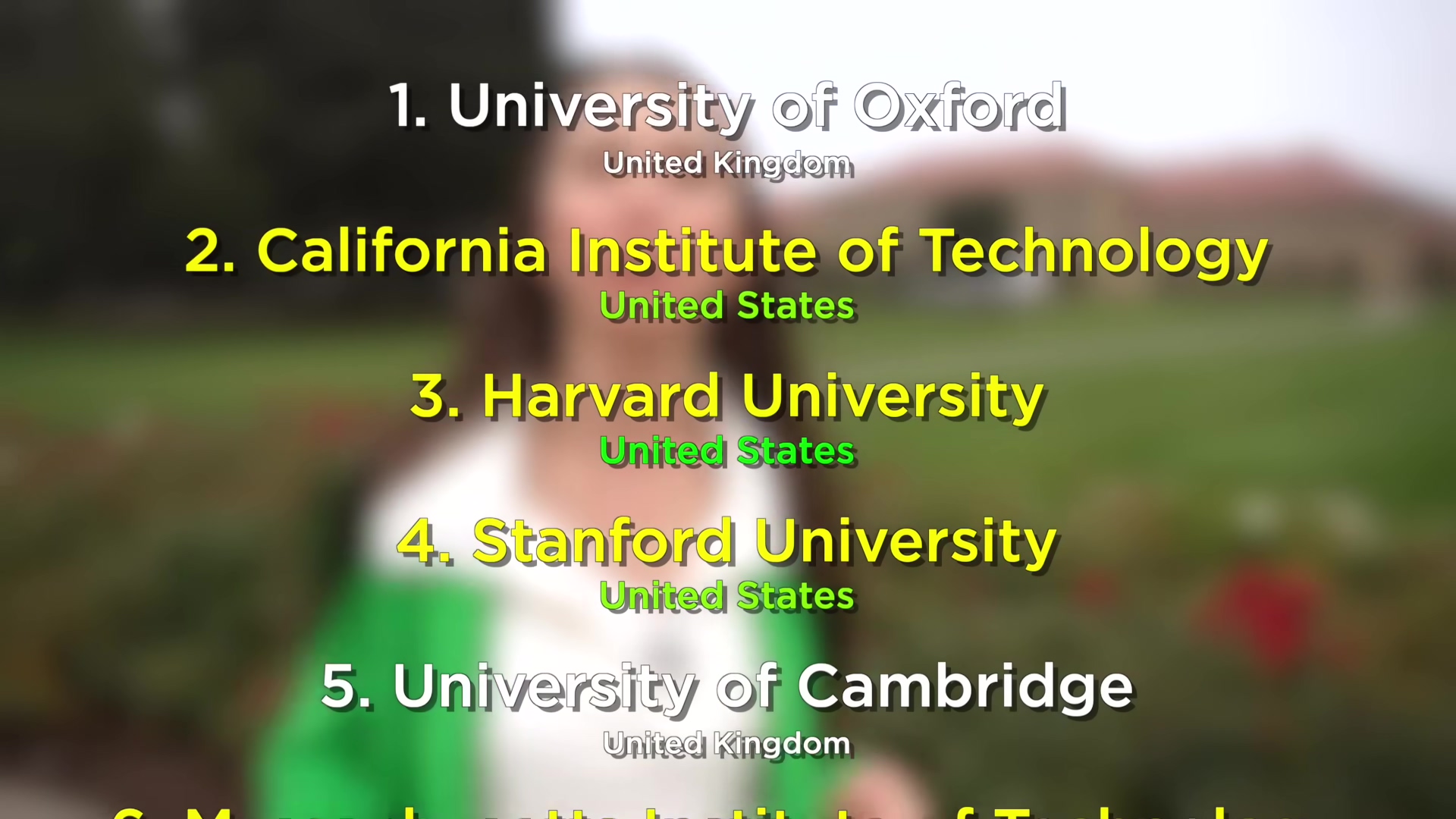 美国顶尖大学名单