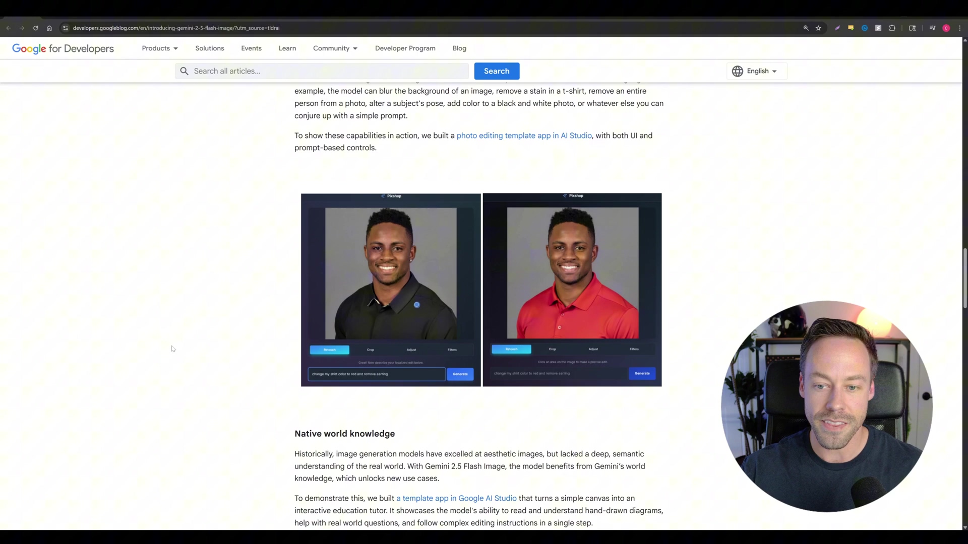 Google for Developers introduction to Gemini 2.5 Flash Image