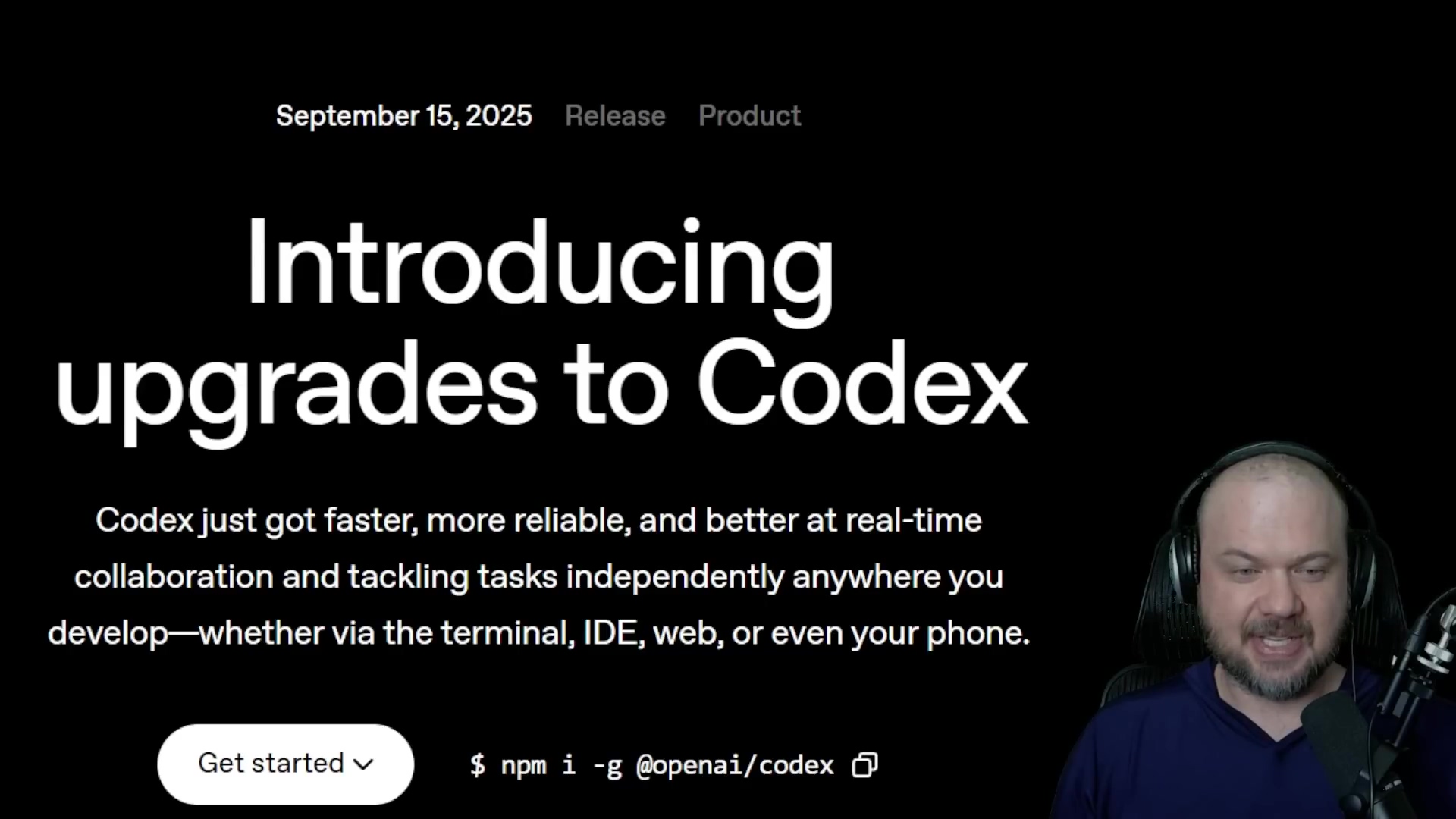 Presentation slide on Codex upgrades