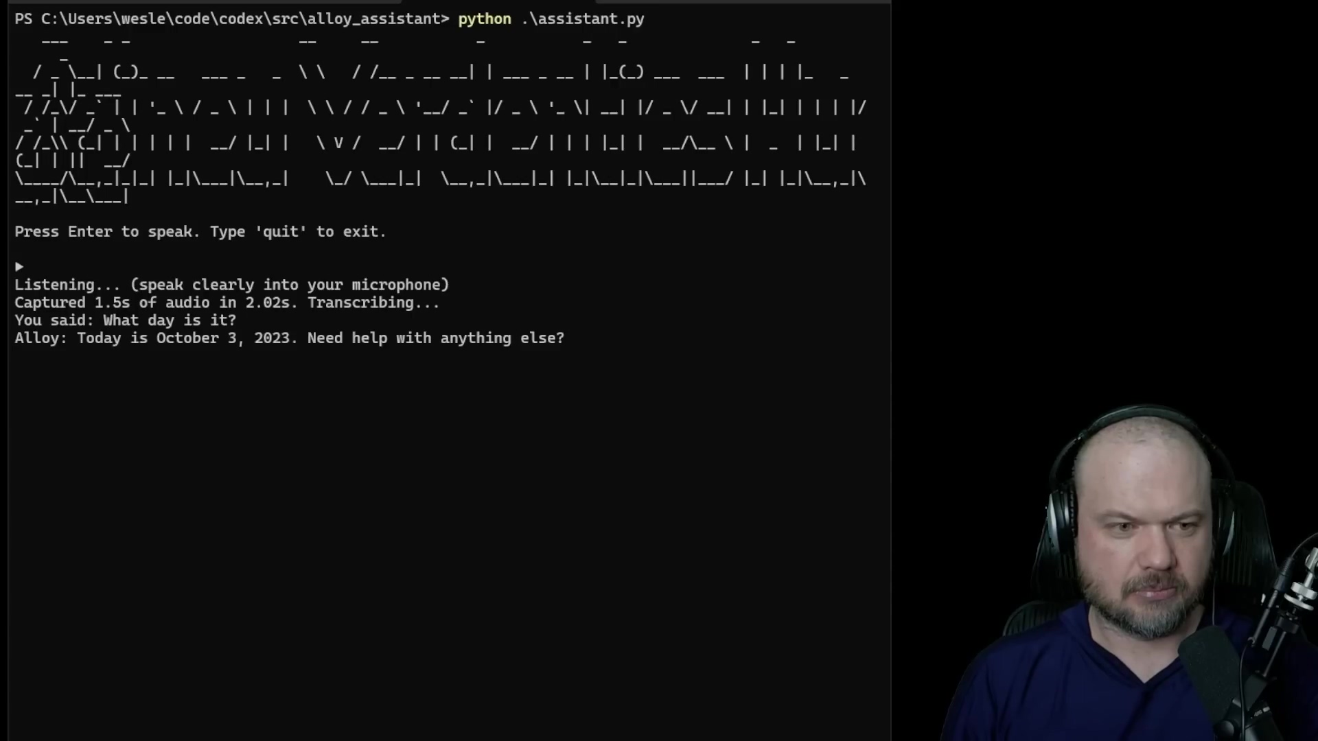 Terminal with AI assistant interaction