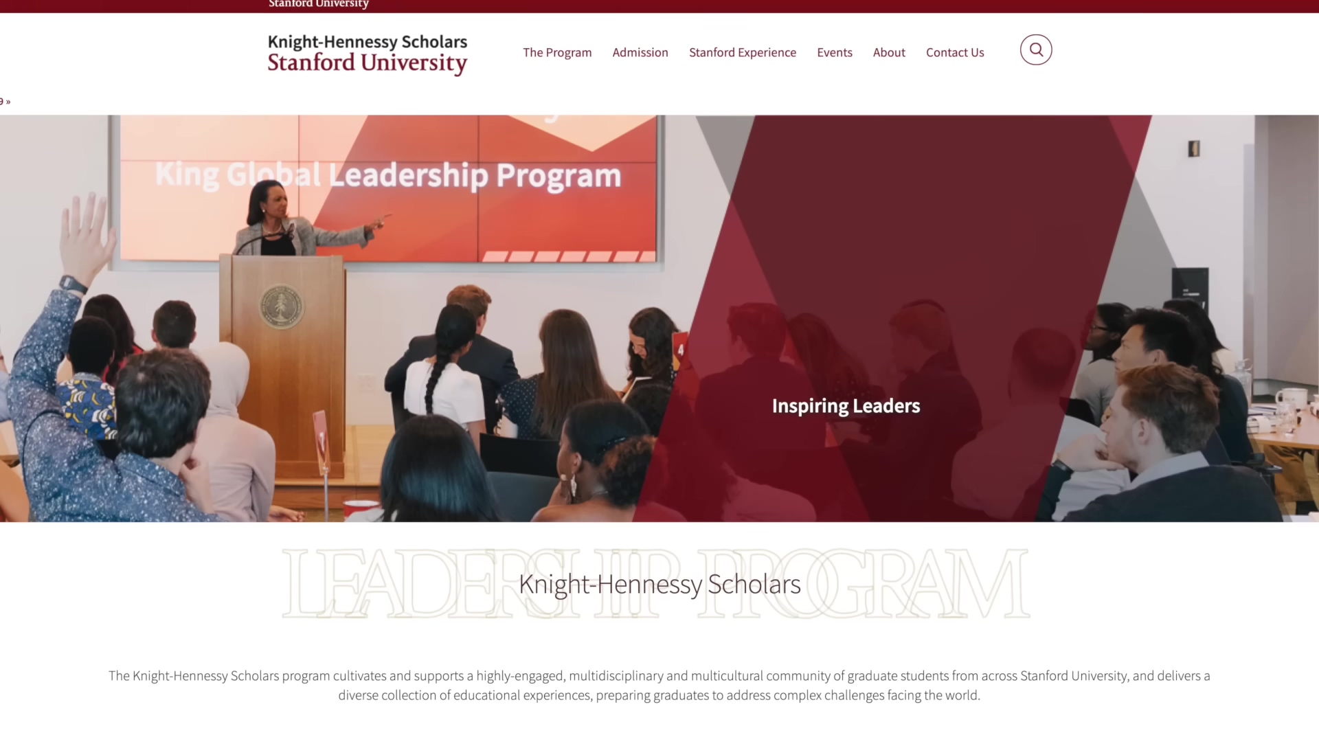 斯坦福Knight-Hennessy学者项目页面