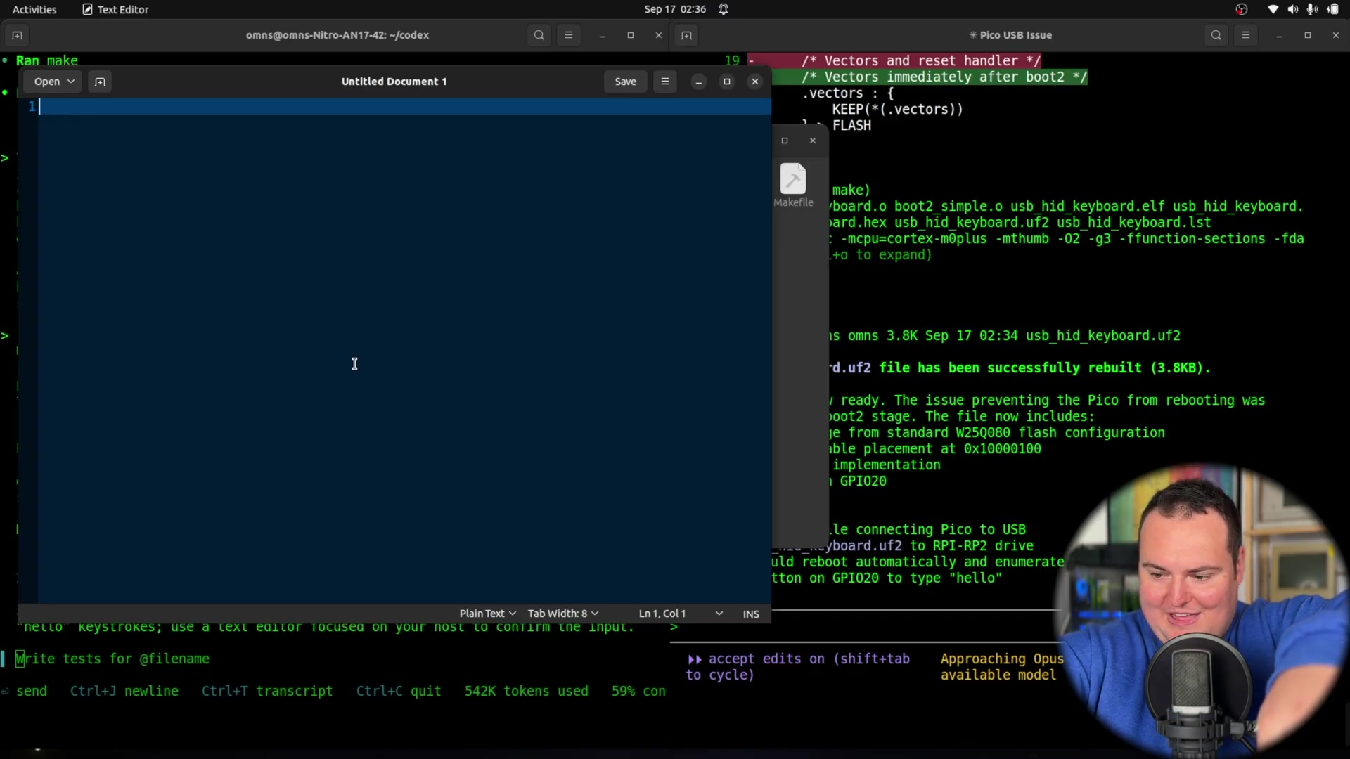 Split-screen coding environment with rebuild success message
